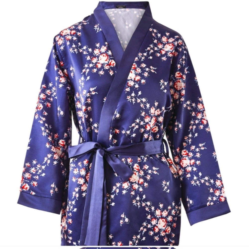 Morgan Lane Women’s Satin Navy Floral Robe